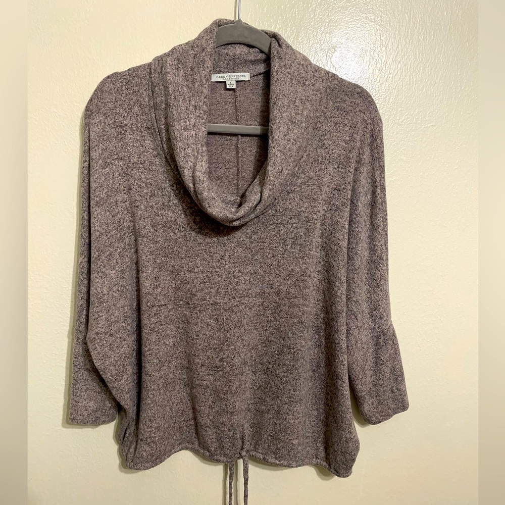 Green Envelope cowneck sweater